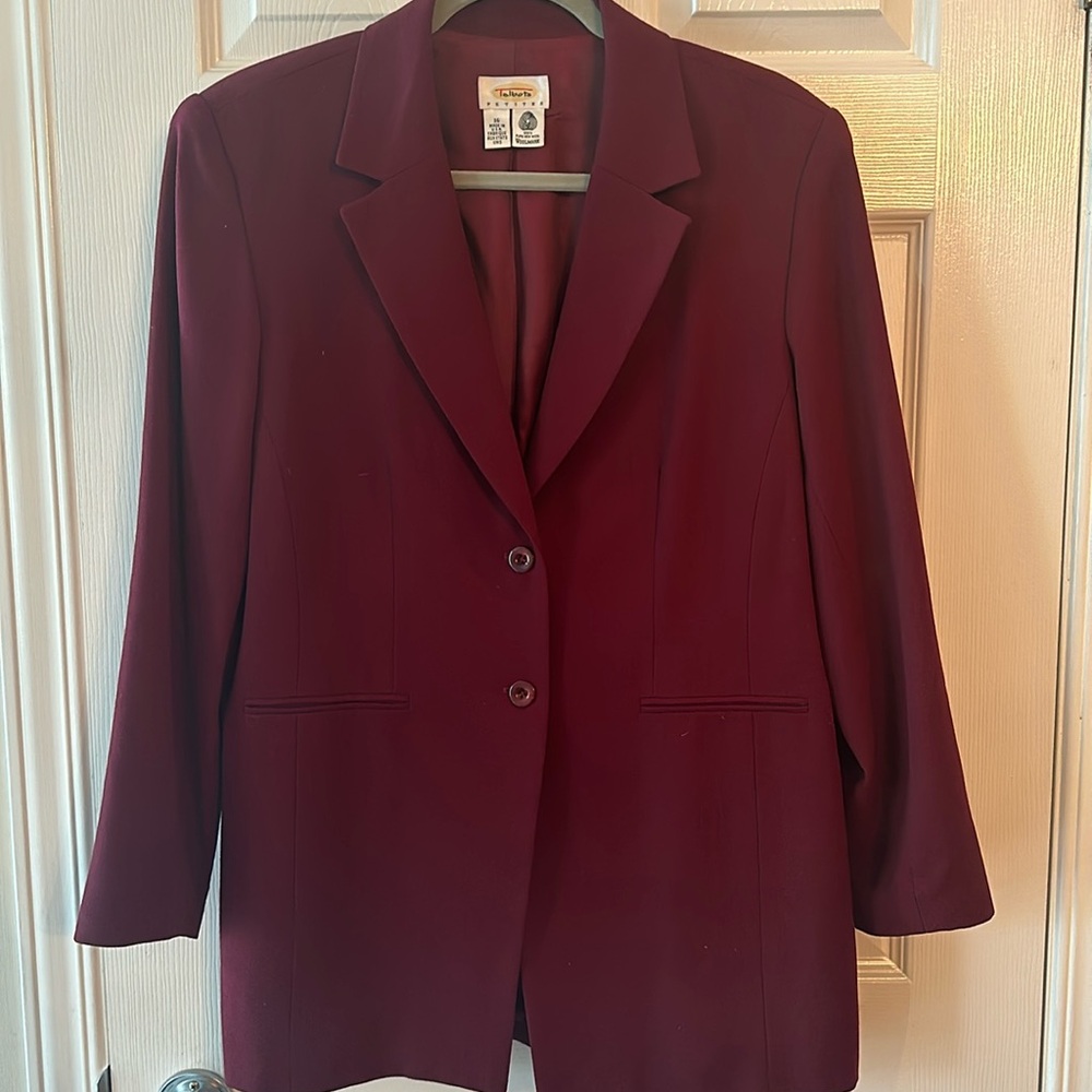 Talbots burgundy wool blazer